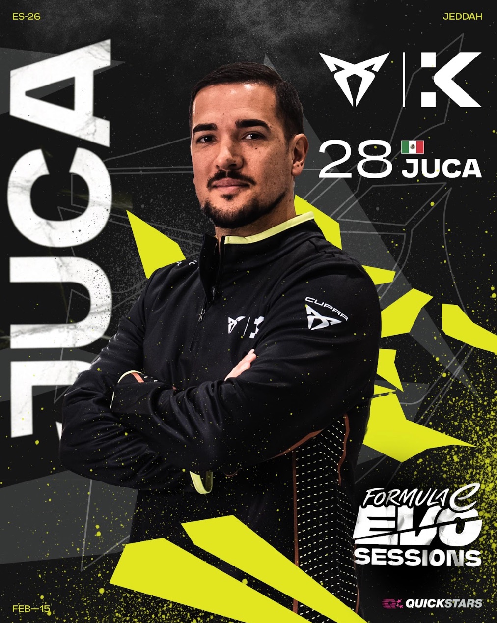 Juca regresa para representar a México en la segunda temporada de las Formula E Evo Sessions